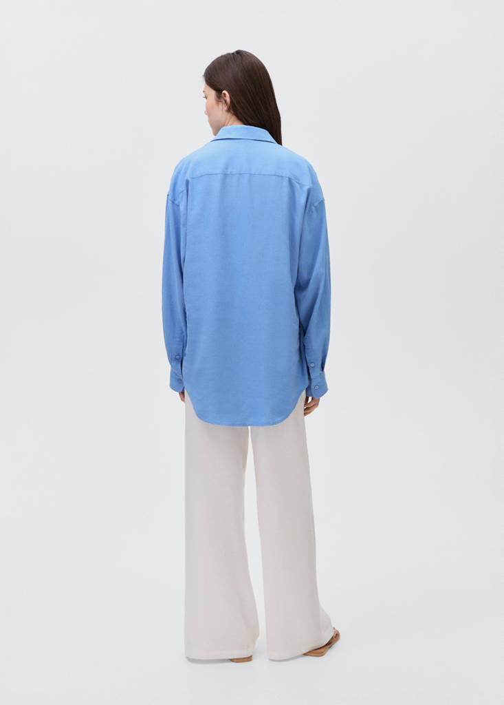Regular-fit linen shirt — Sky Blue