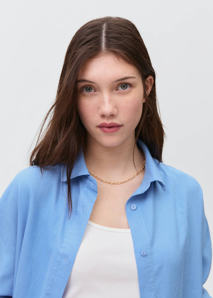 Regular-fit linen shirt — Sky Blue