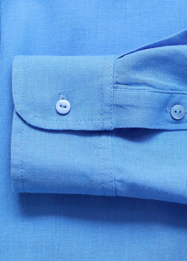 Regular-fit linen shirt — Sky Blue