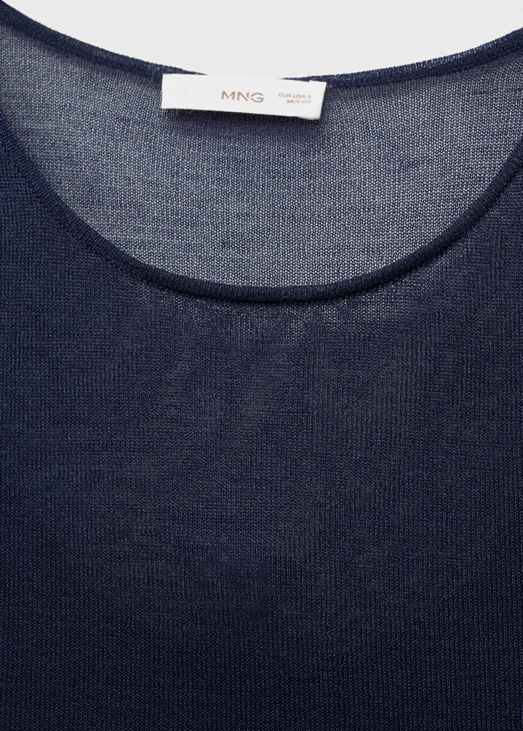 Sheer fabric dress — Navy