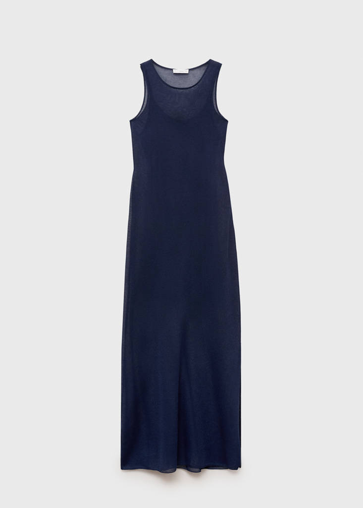 Sheer fabric dress — Navy