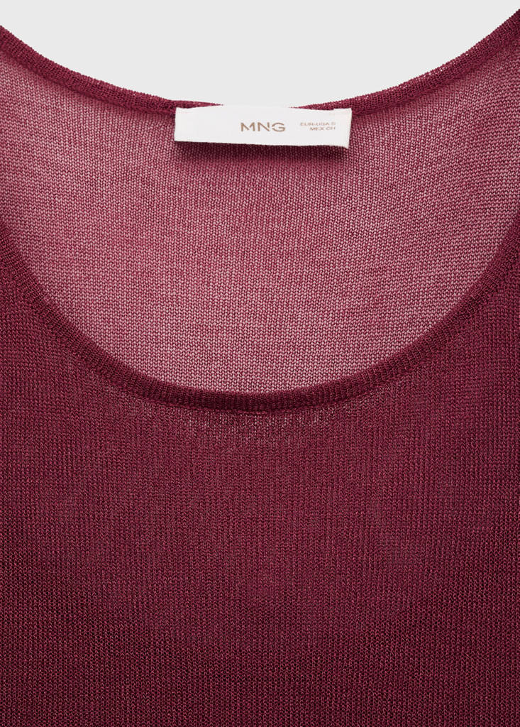 Sheer fabric dress — Maroon