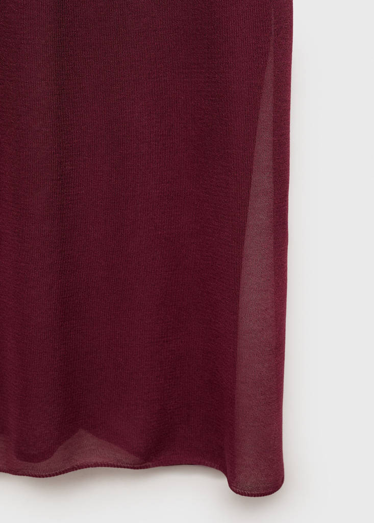 Sheer fabric dress — Maroon