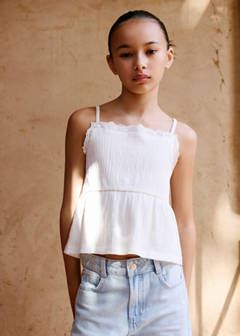 Top with Swiss embroidery detail — Off White 1