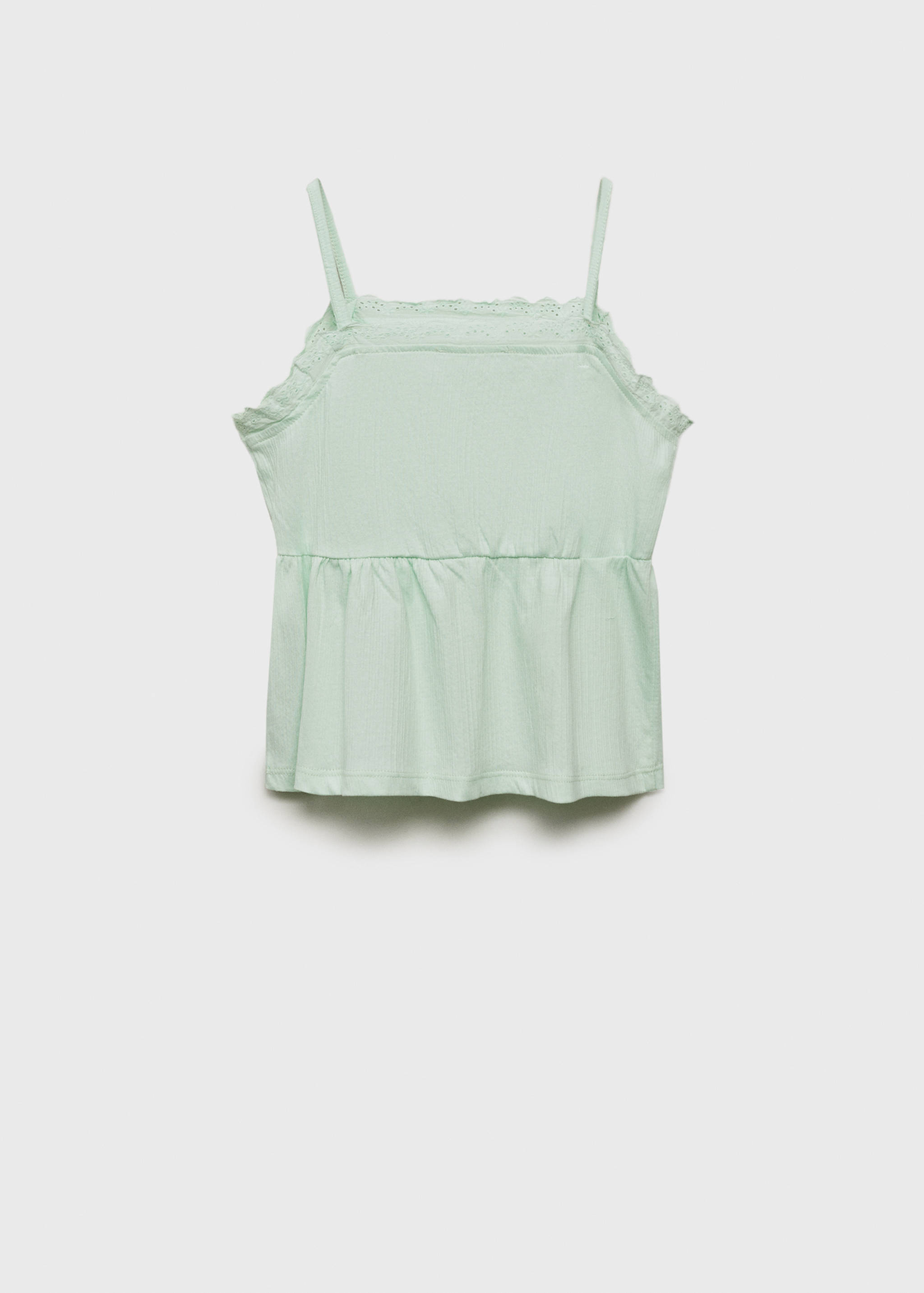 Top with Swiss embroidery detail - Reverse of the article