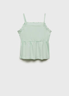 Top with Swiss embroidery detail — Mint Green 3