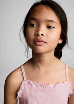 Top with Swiss embroidery detail — Pink 4