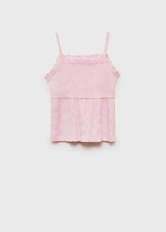 Top with Swiss embroidery detail — Pink 6