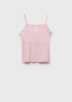 Top with Swiss embroidery detail — Pink 3