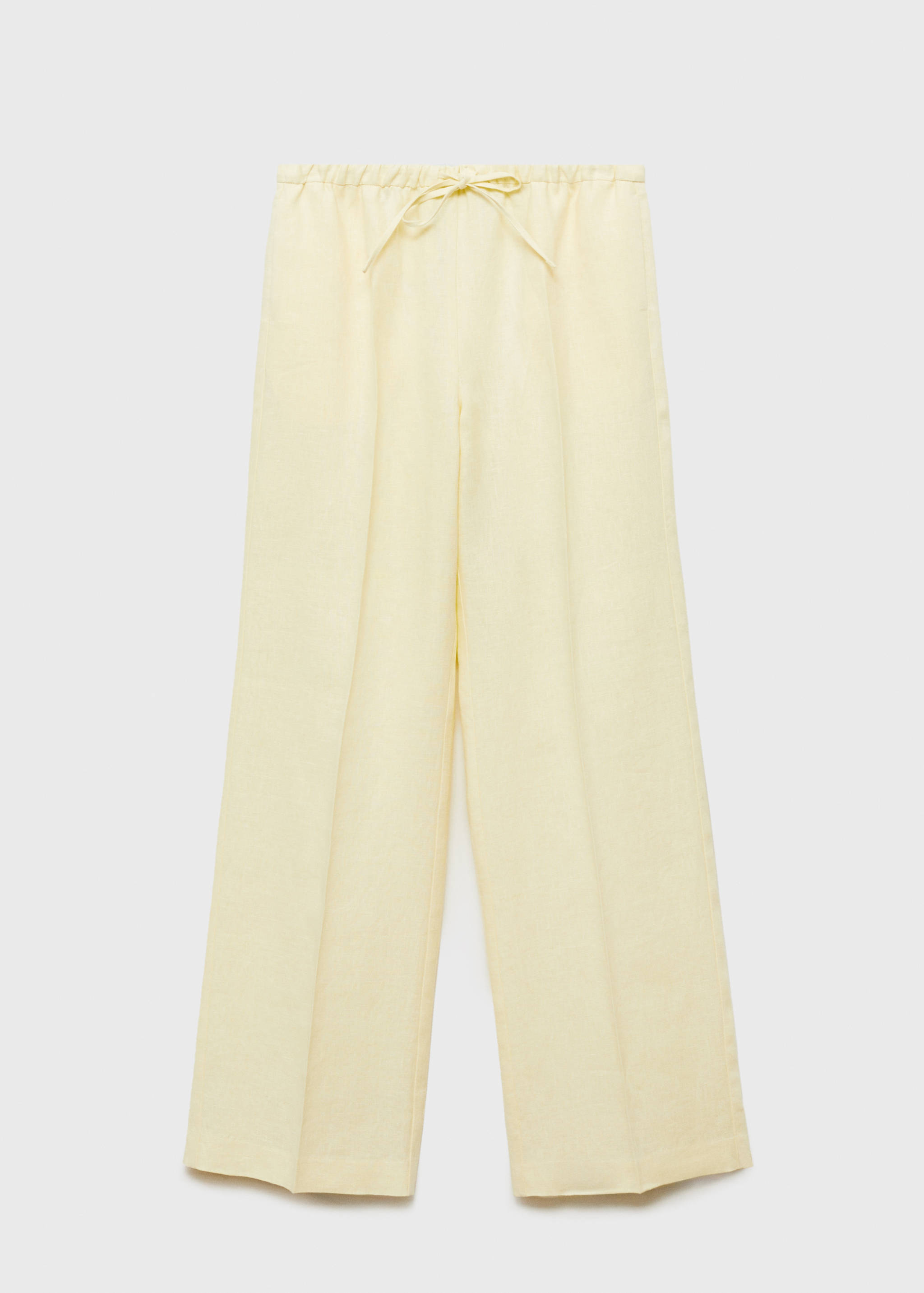 Straight-fit linen pants with bow - Article without model