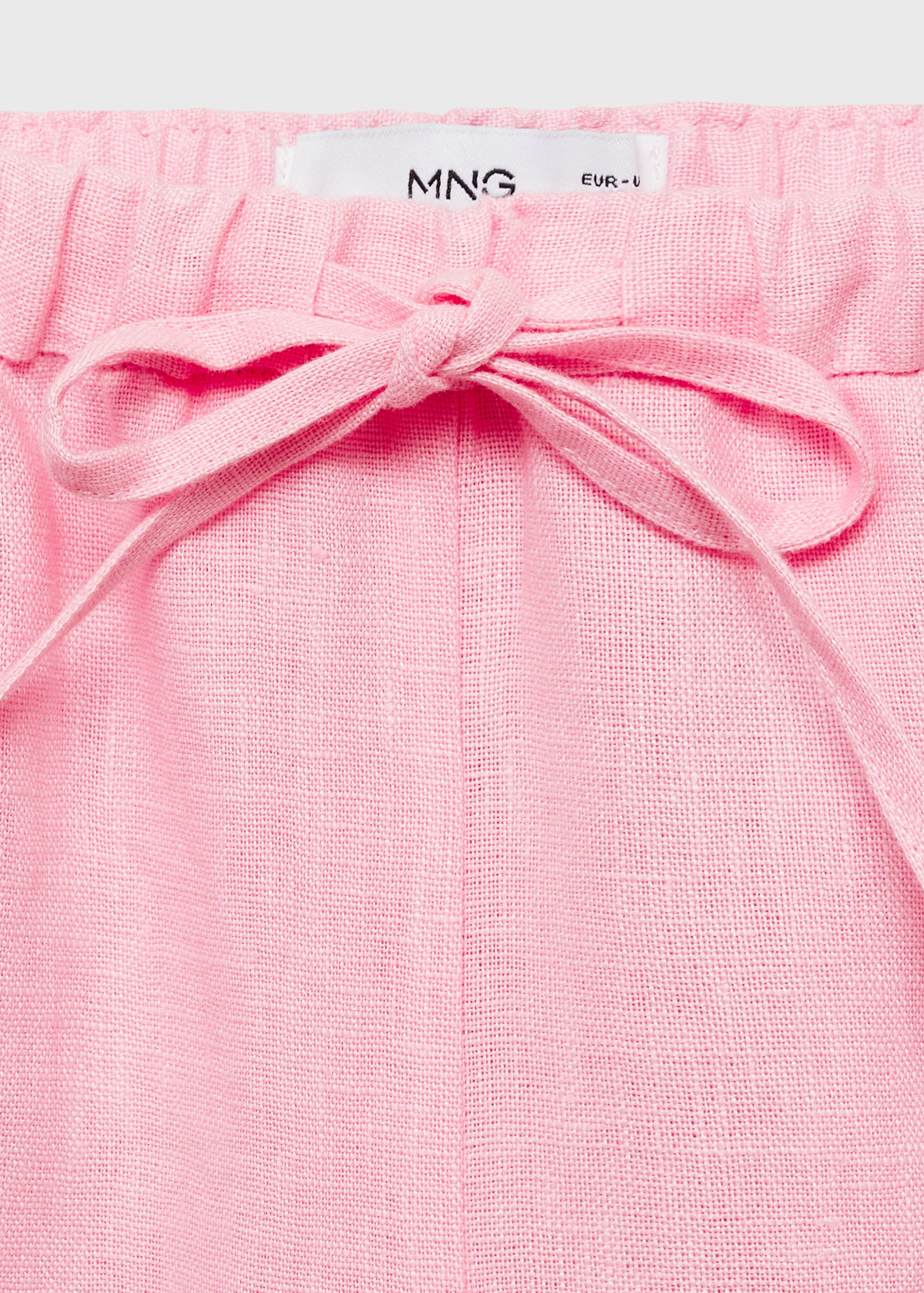 Pantaloni drepți din in cu șnur - Detaliu al articolului 0