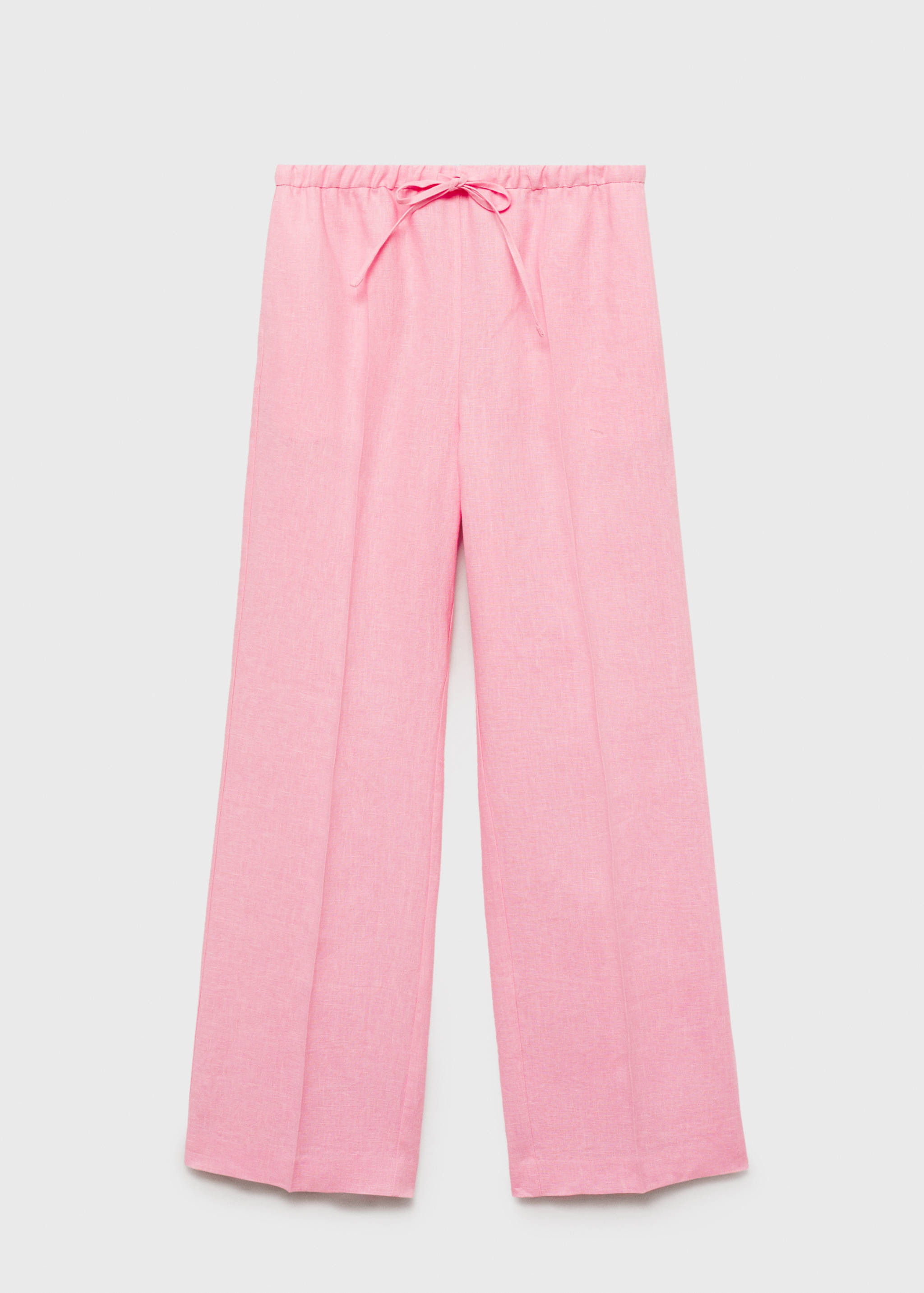 Straight-fit linen pants with bow - Article without model
