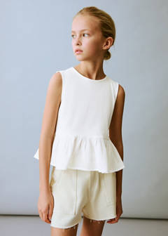 Straight shorts with frayed hem — Pastel Yellow 1