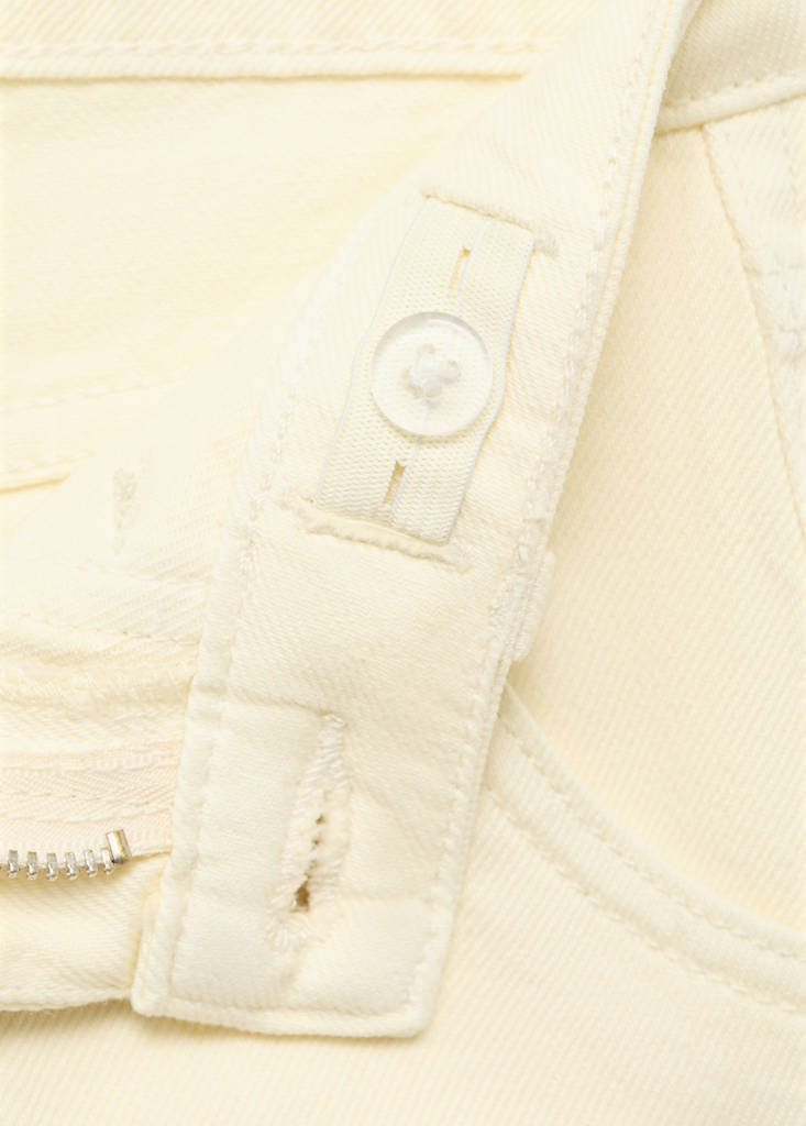Straight shorts with frayed hem — Pastel Yellow