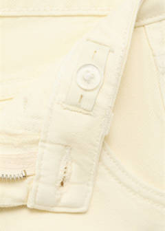 Straight shorts with frayed hem — Pastel Yellow 3