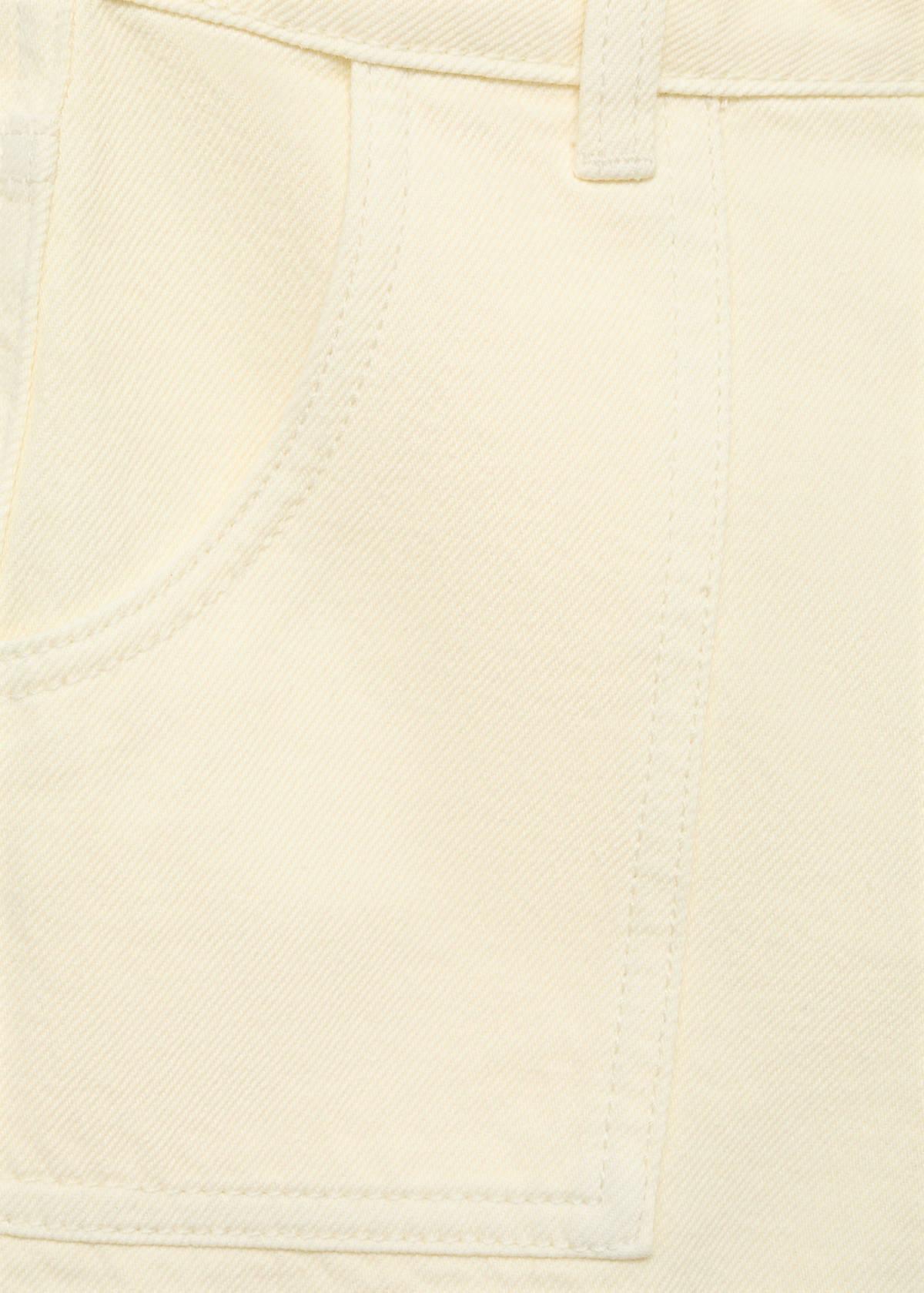 Straight shorts with frayed hem — Pastel Yellow