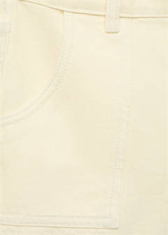 Straight shorts with frayed hem — Pastel Yellow 5