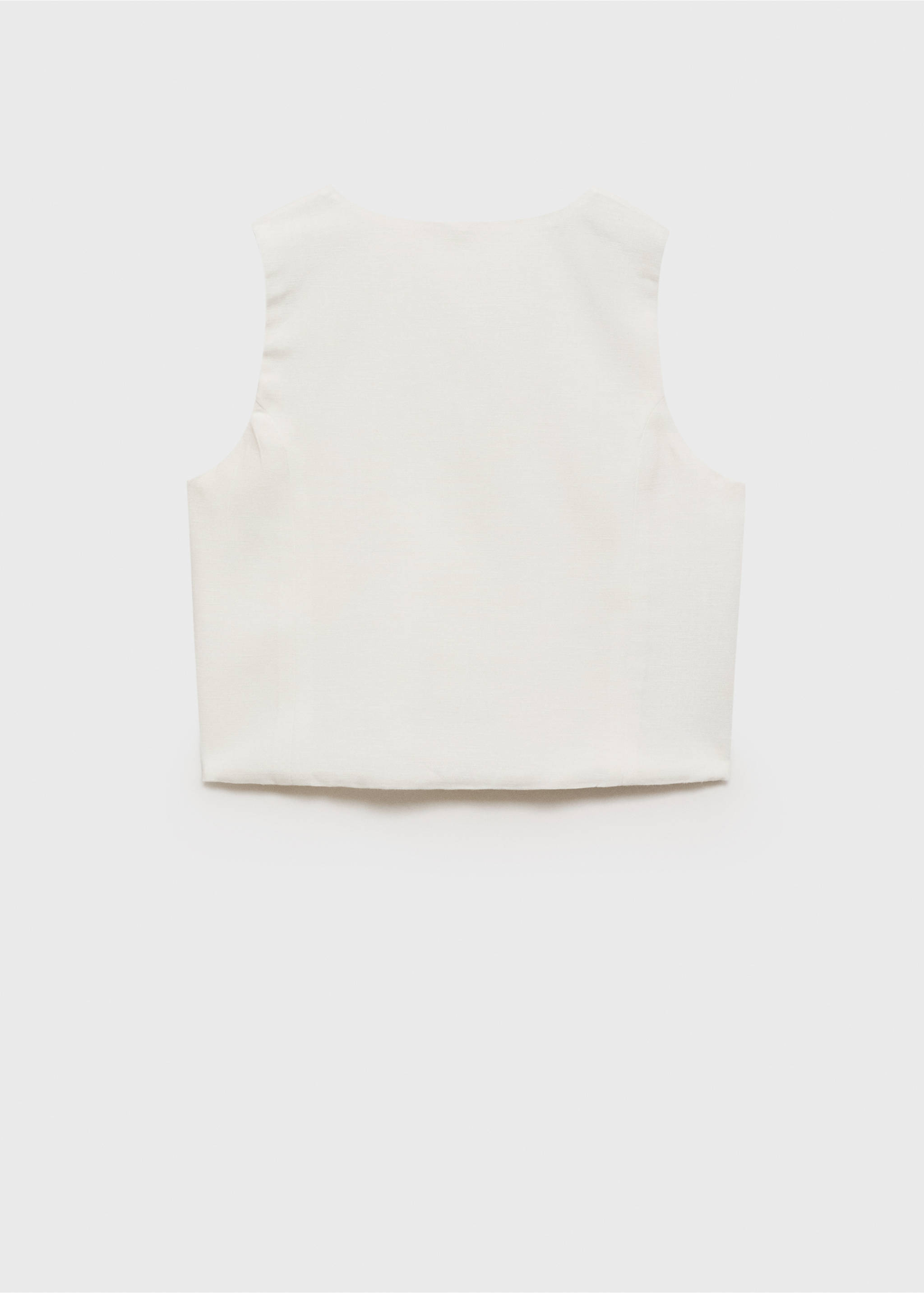 Cropped waistcoat with buttons - Reverse of the article, White. Ref: 87097693-00.