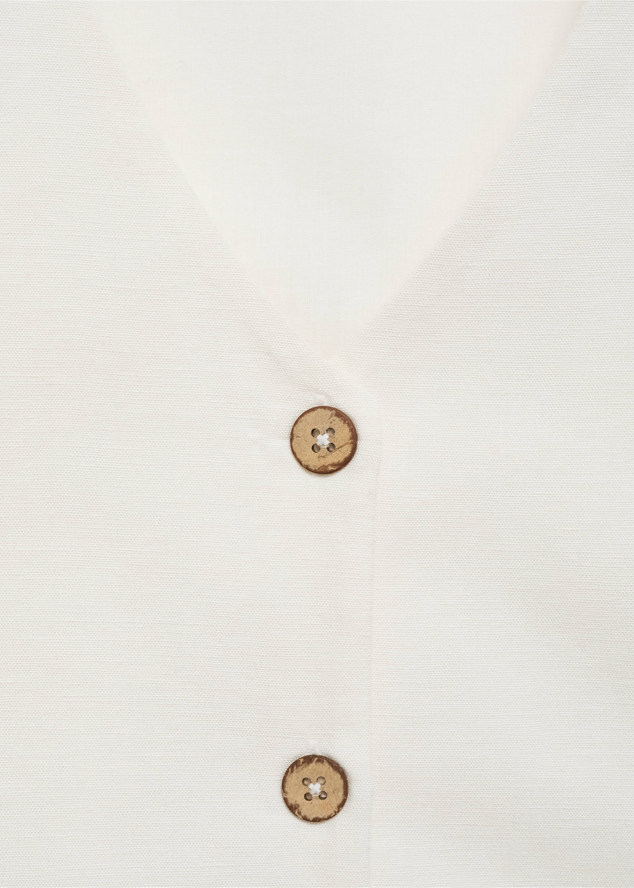 Cropped waistcoat with buttons - Details of the article 8, White. Ref: 87097693-00.