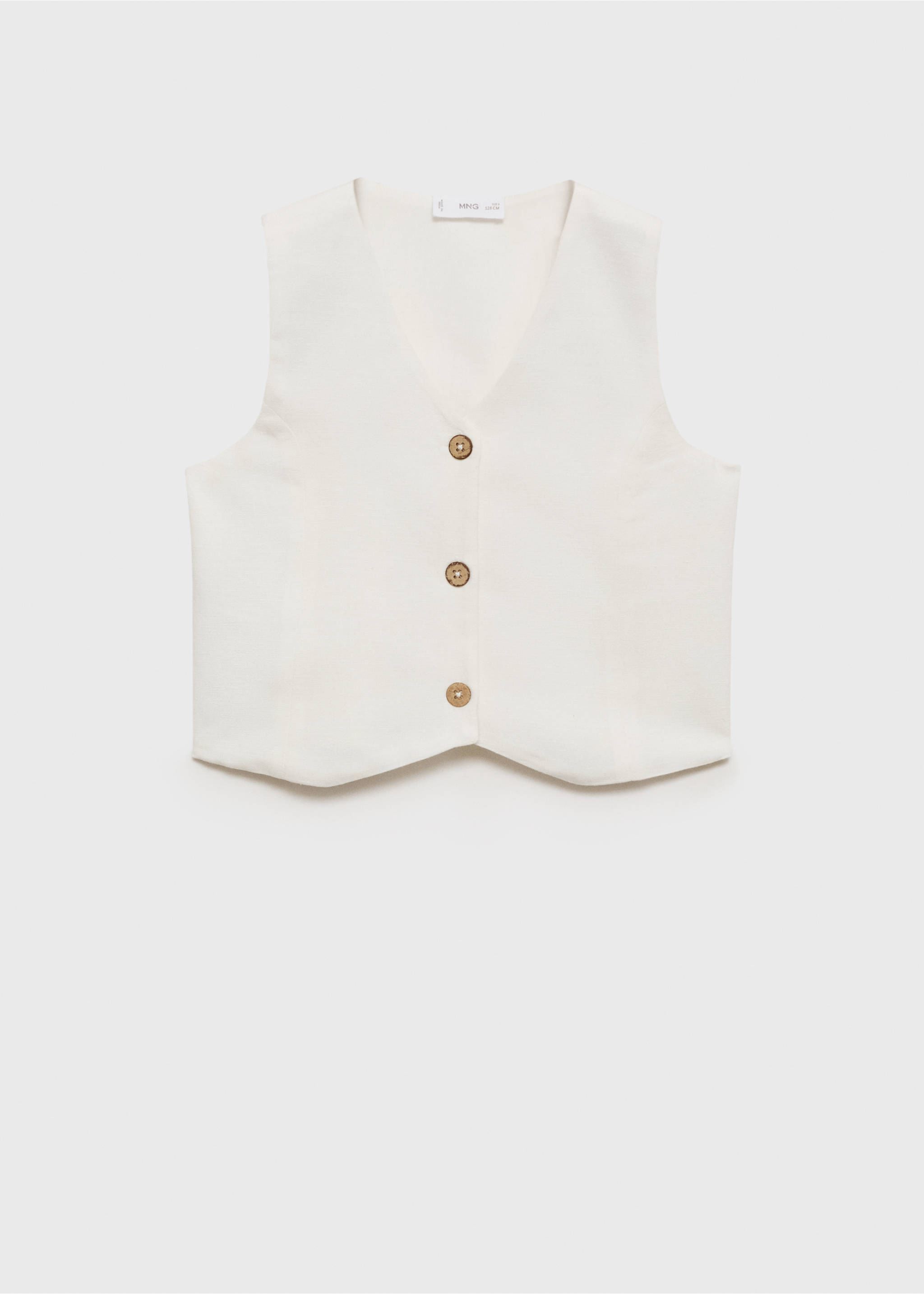 Cropped waistcoat with buttons - Article without model, White. Ref: 87097693-00.
