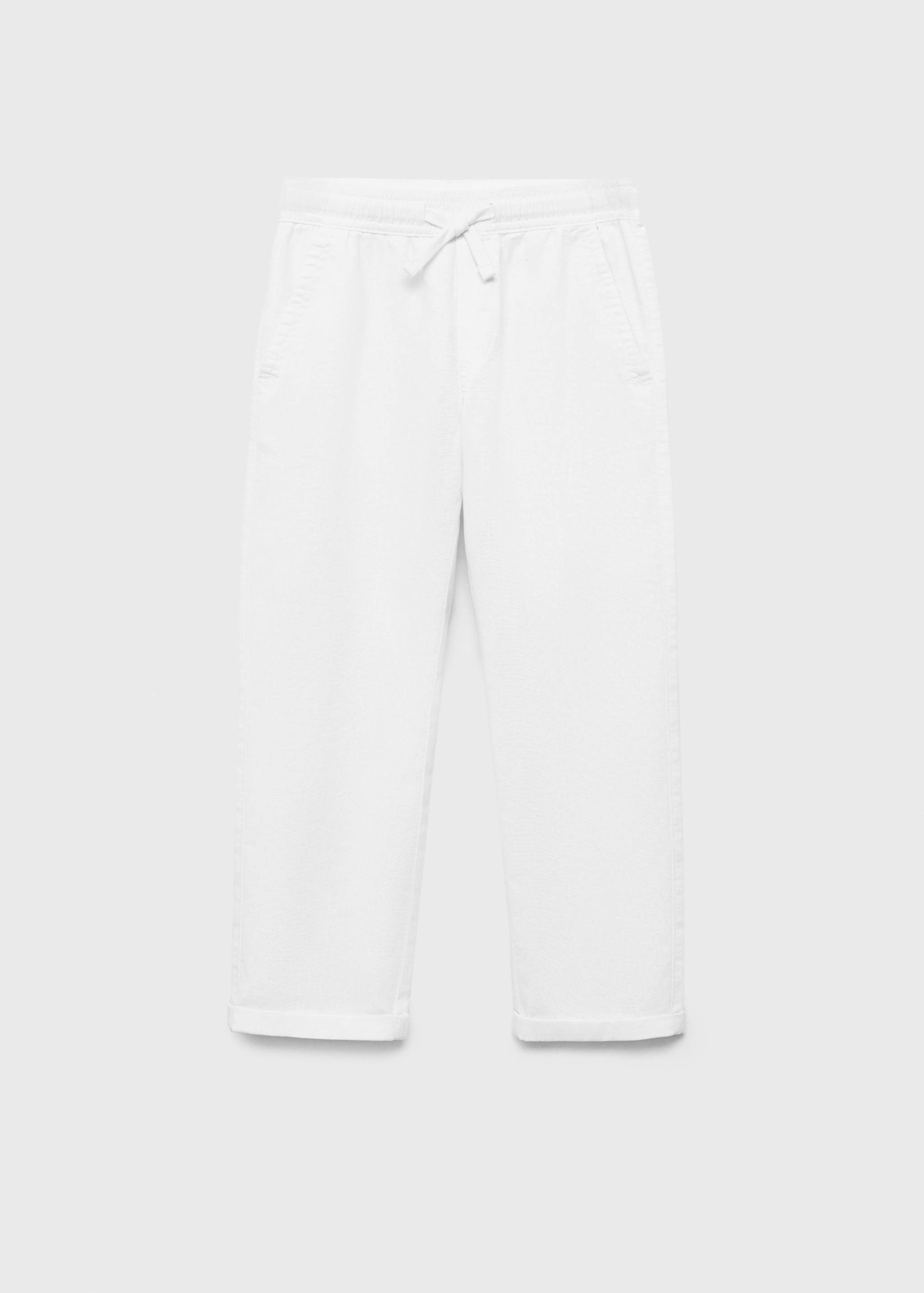 Linen-blend elastic waist pants - Article without model