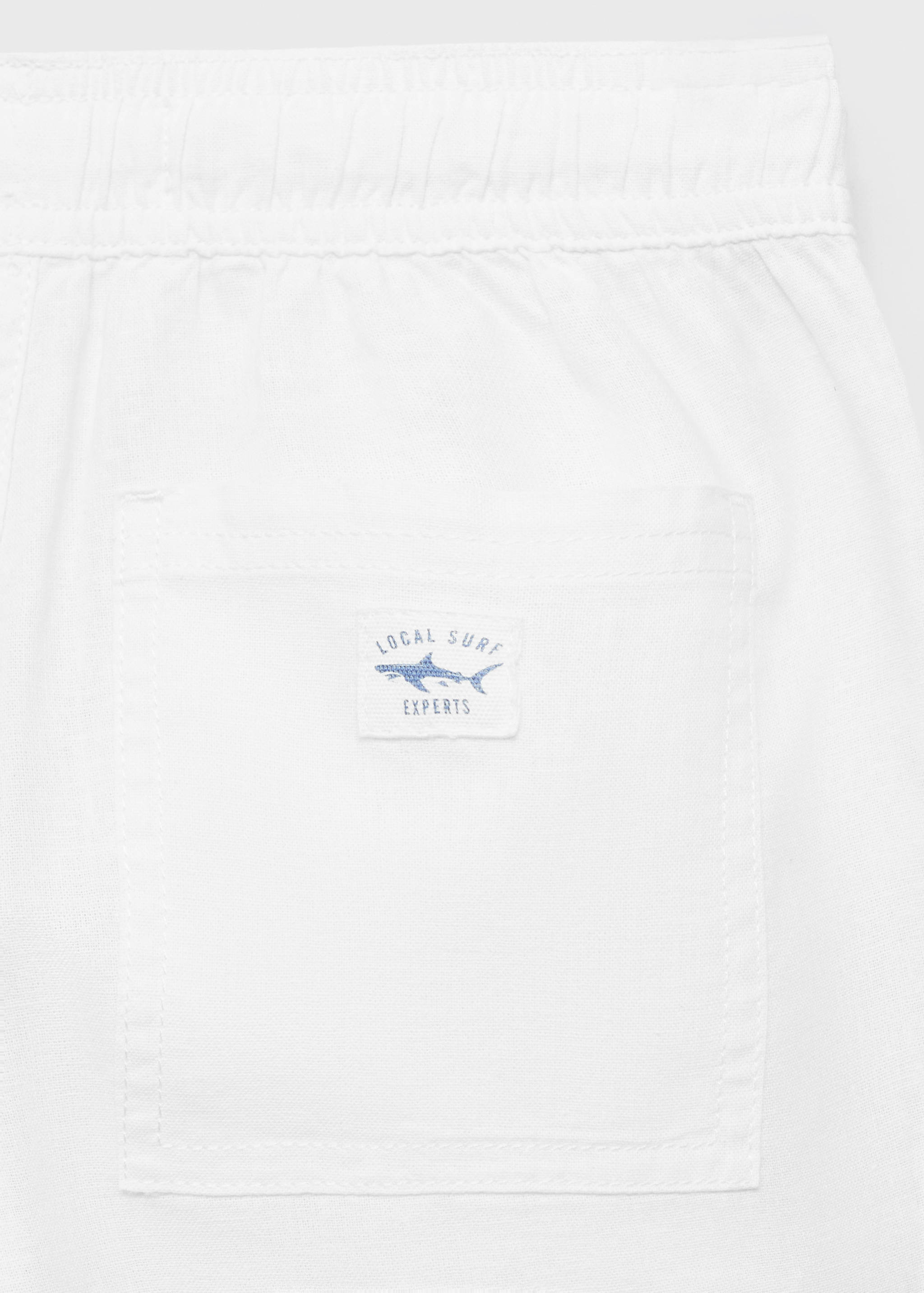 Linen-blend elastic waist pants - Details of the article 0