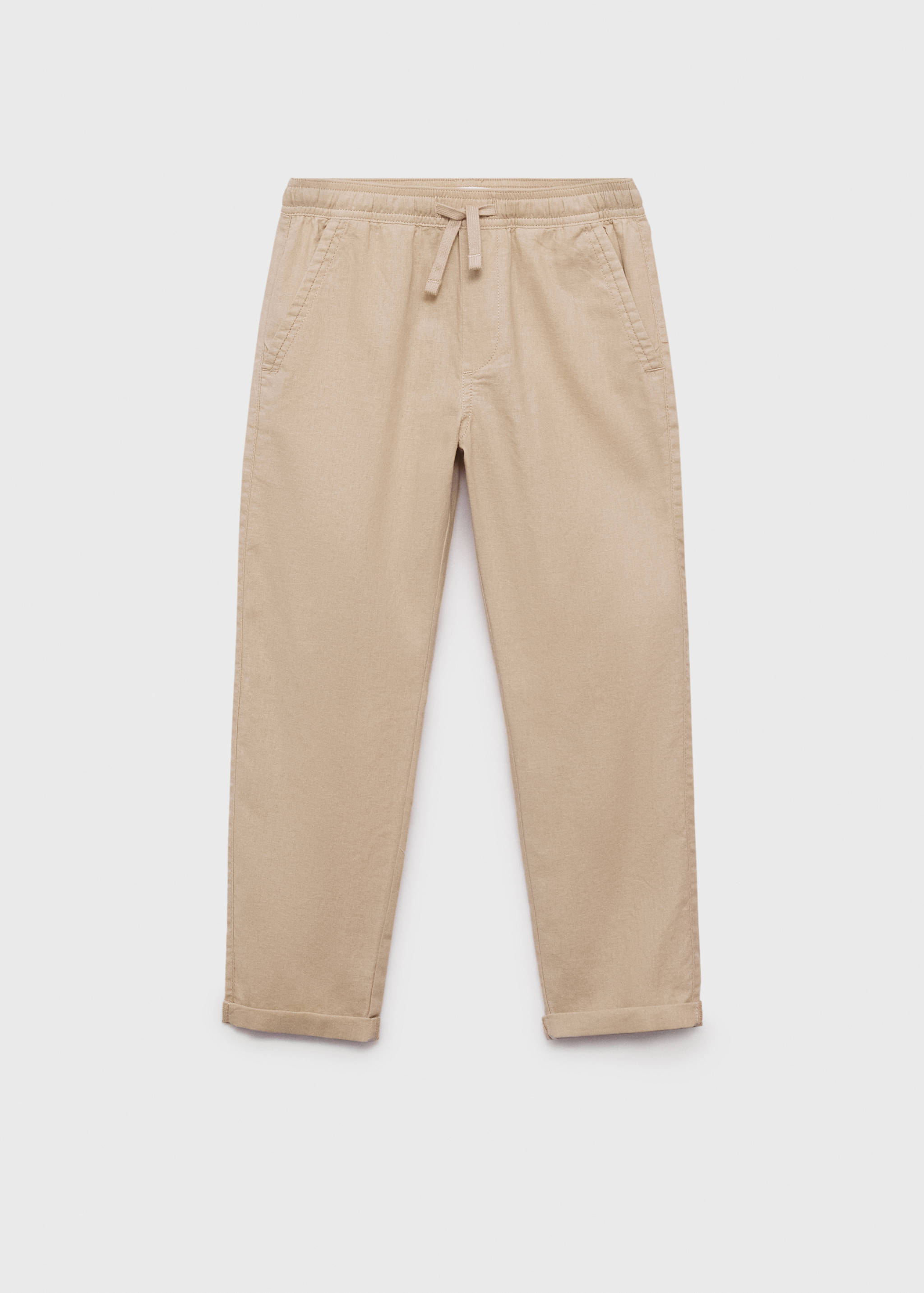 Linen-blend elastic waist pants - Article without model