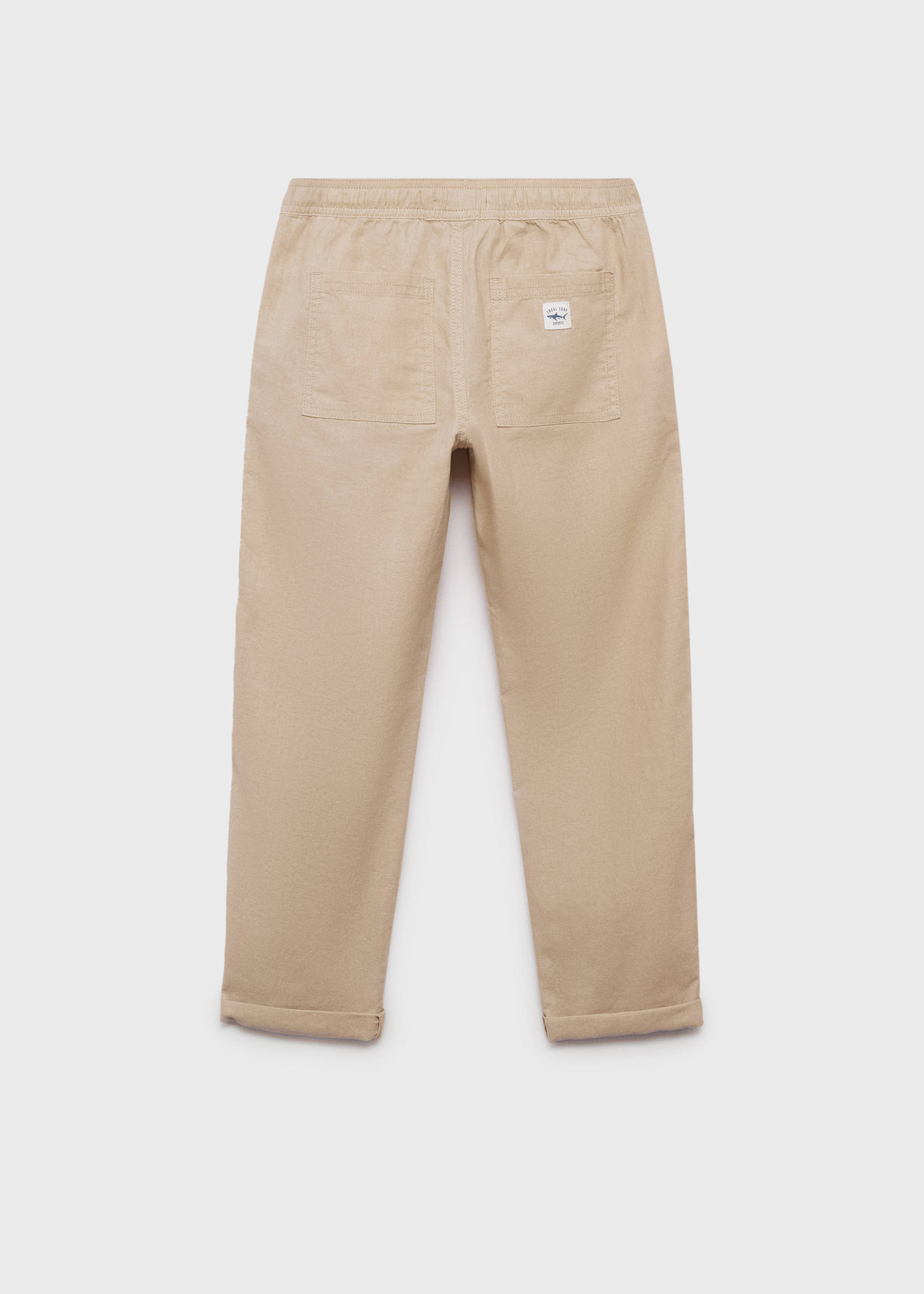 Linen-blend elastic waist pants - Reverse of the article