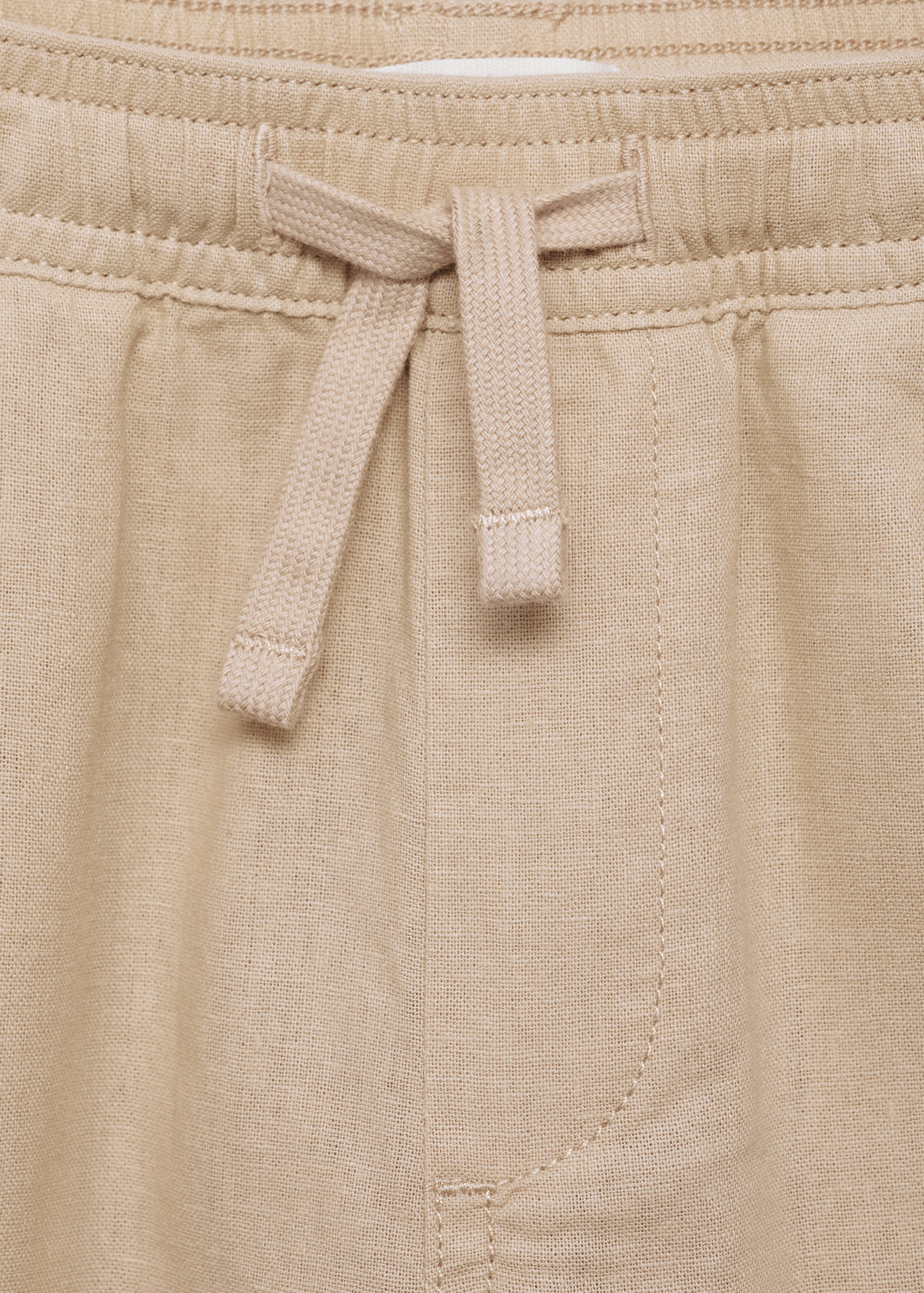 Linen-blend elastic waist pants - Details of the article 8