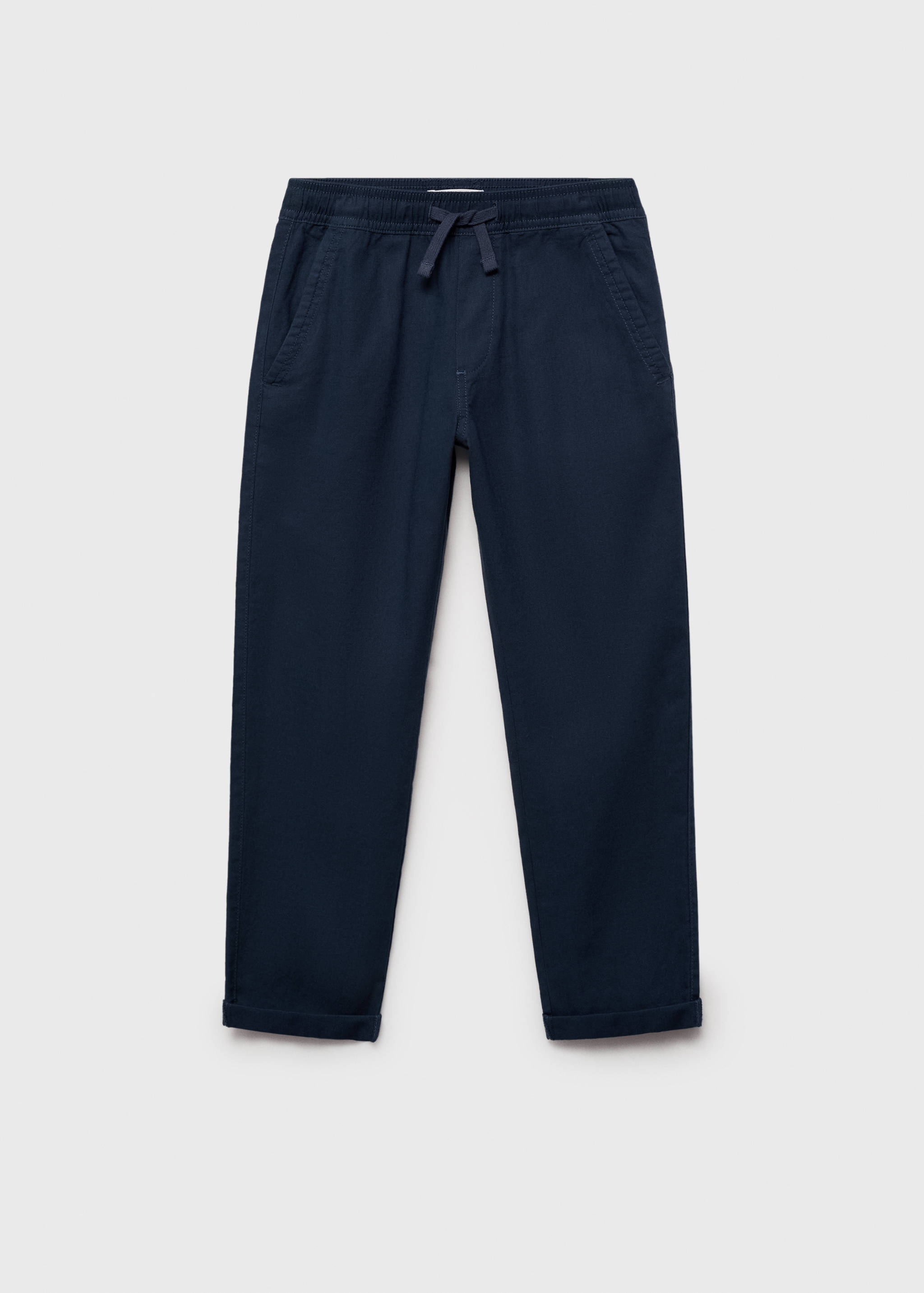 Linen-blend elastic waist pants - Article without model
