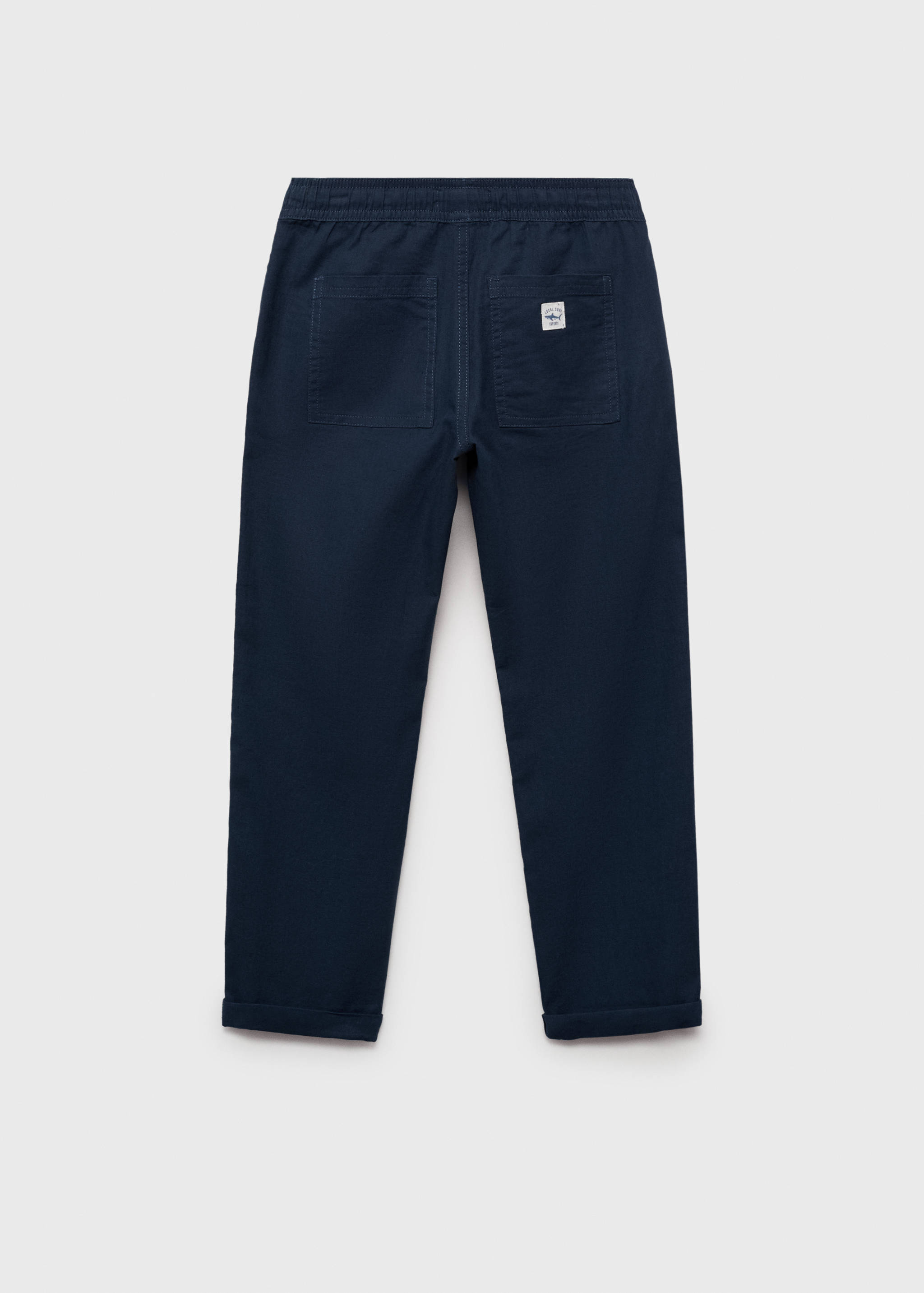 Linen-blend elastic waist pants - Reverse of the article