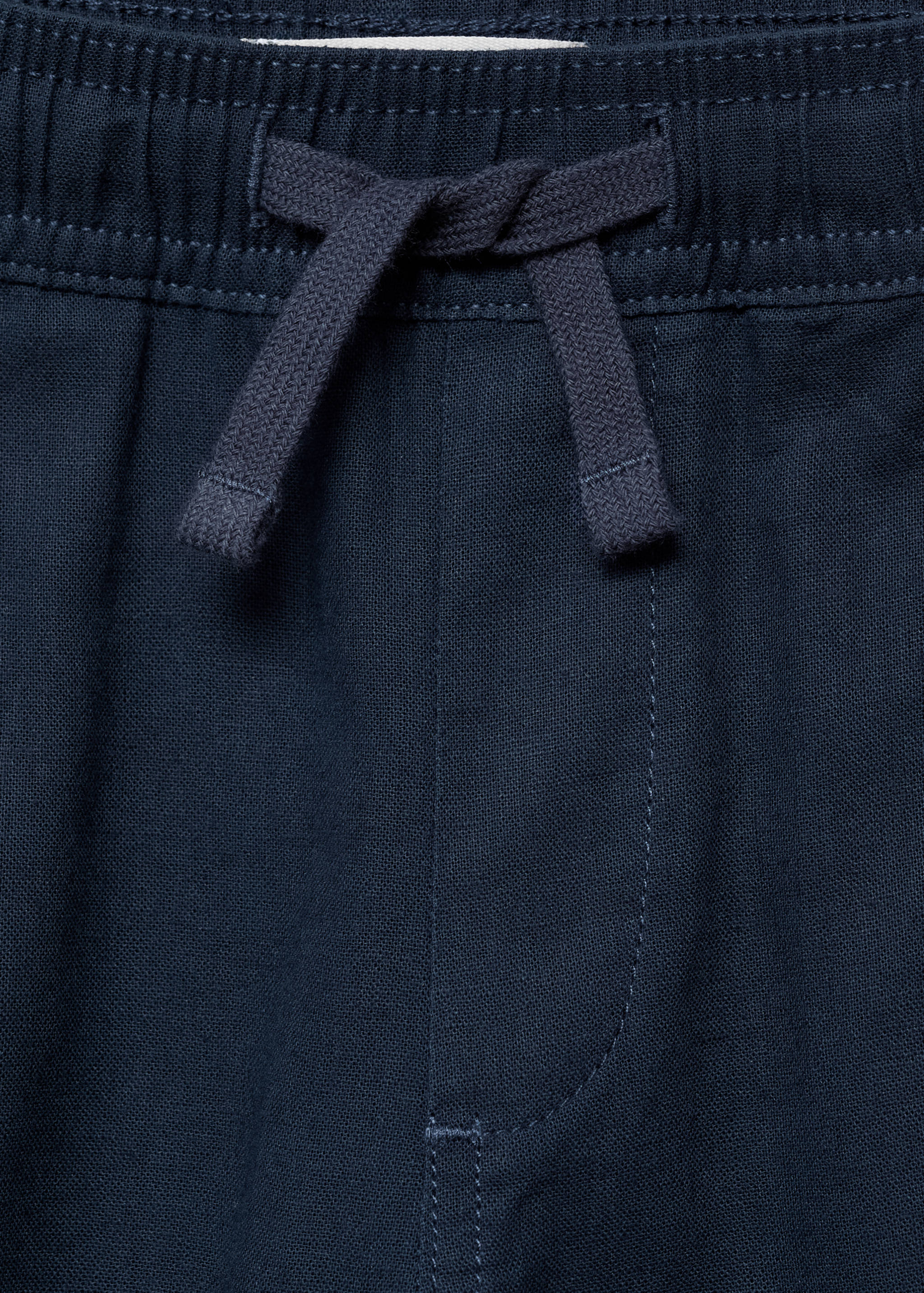 Linen-blend elastic waist pants - Details of the article 8