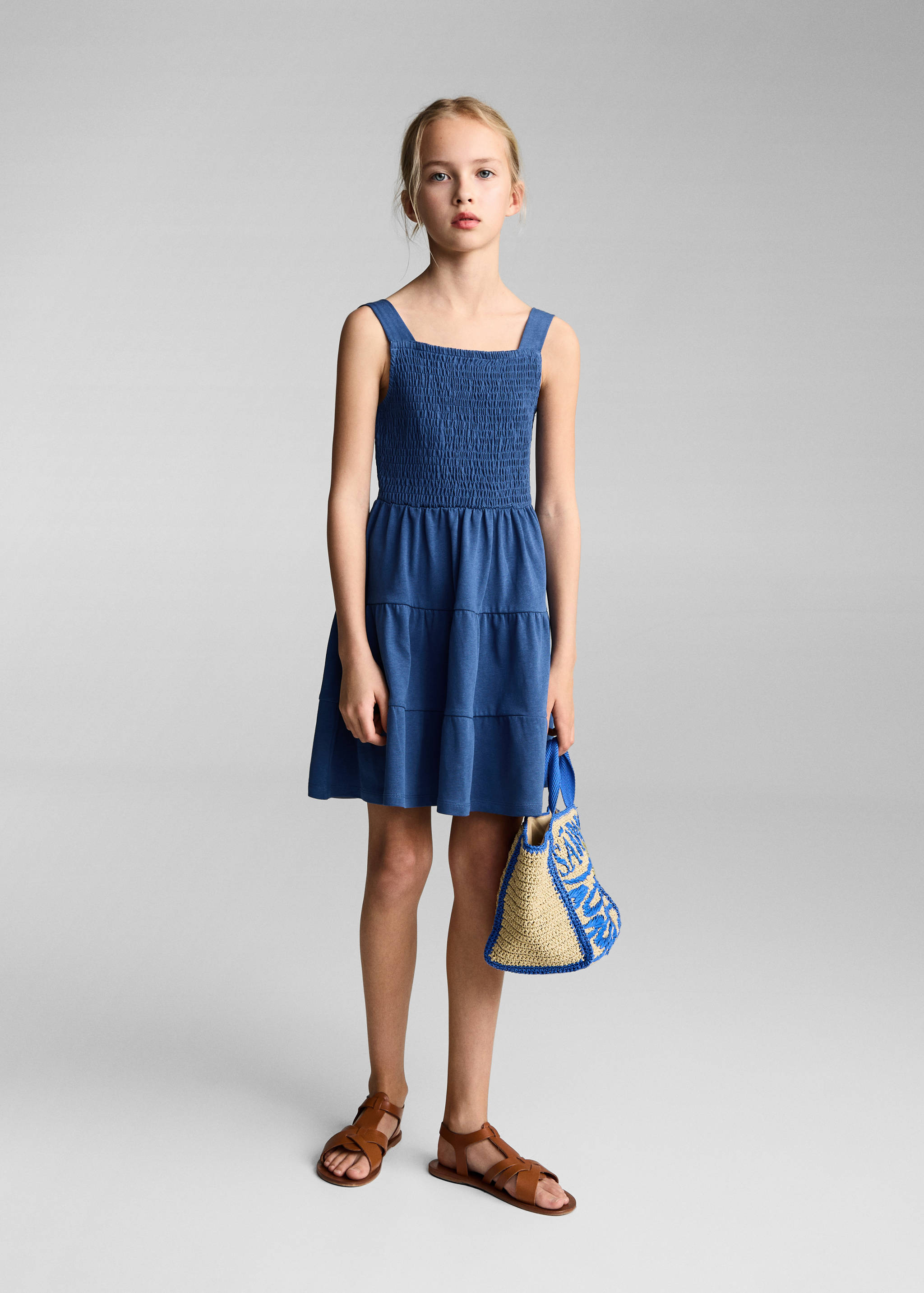 Cotton honeycomb dress - General plane