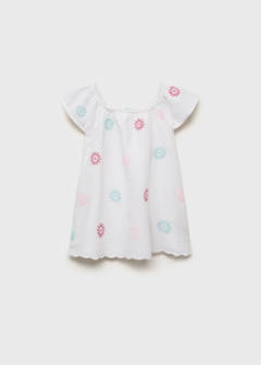 Embroidered detail dress — White 5