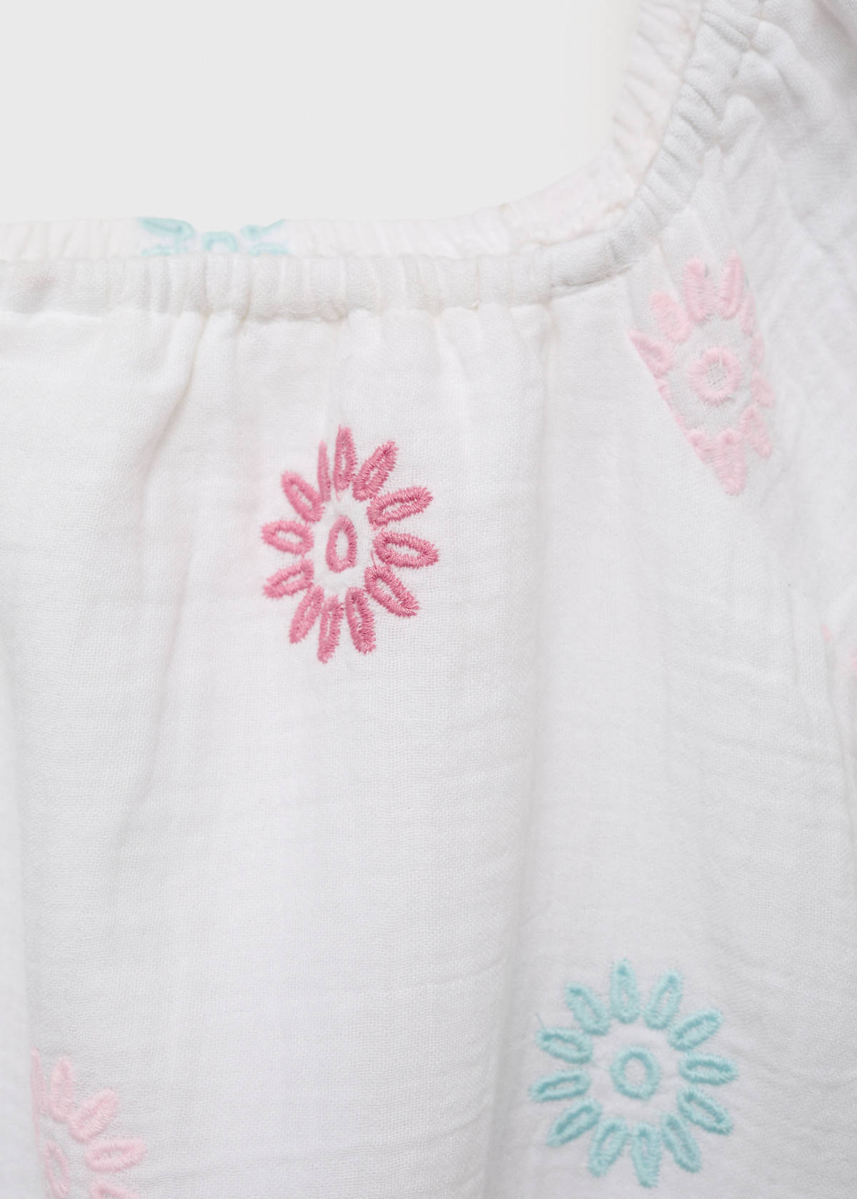 Embroidered detail dress — White