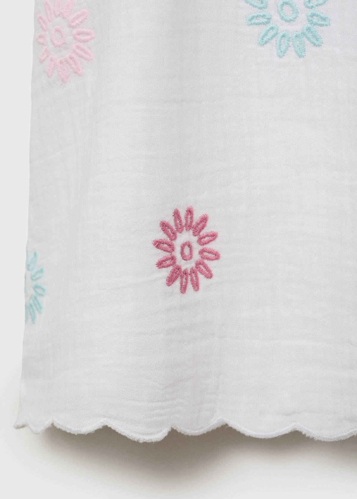 Embroidered detail dress — White