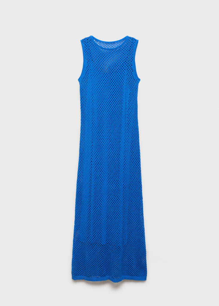Mesh crochet dress — Blue