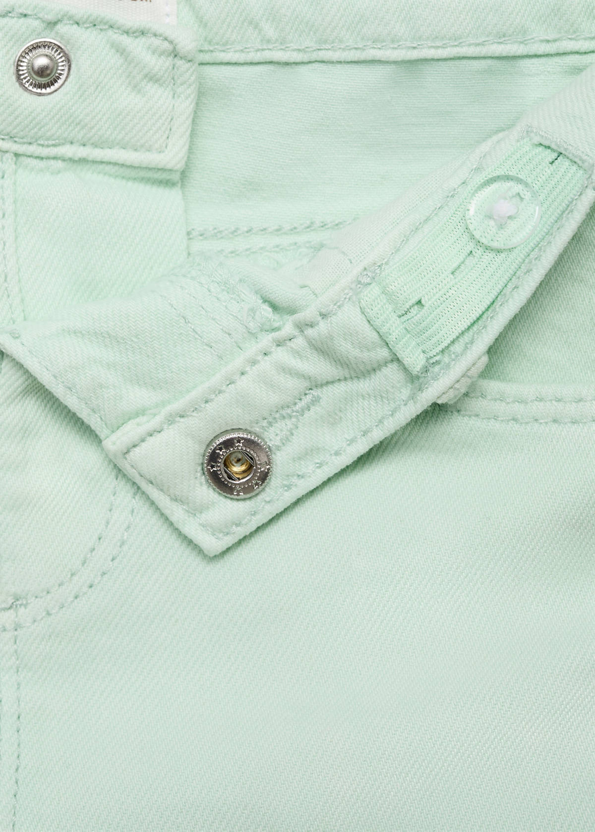 Denim shorts with side detail — Pastel Green