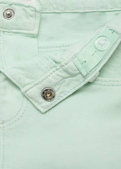 Denim shorts with side detail — Pastel Green 4