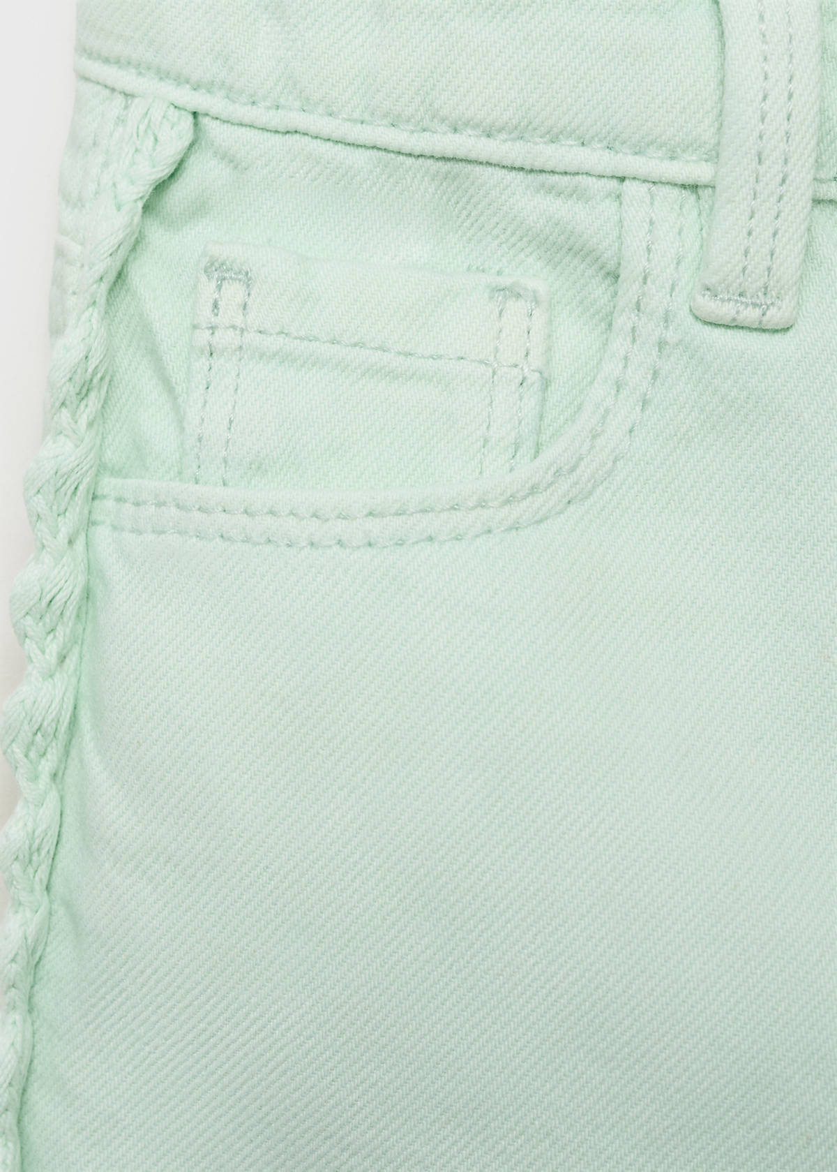 Denim shorts with side detail — Pastel Green