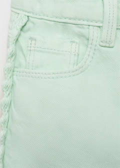 Denim shorts with side detail — Pastel Green 6