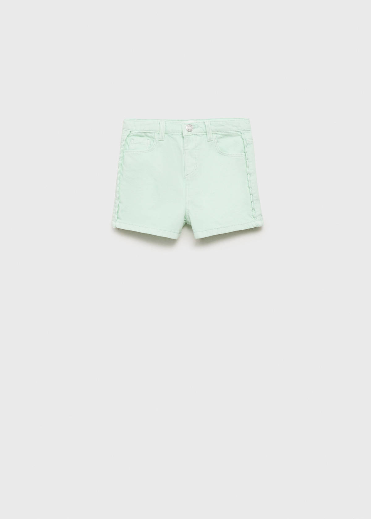 Denim shorts with side detail — Pastel Green