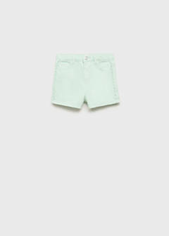 Denim shorts with side detail — Pastel Green 3