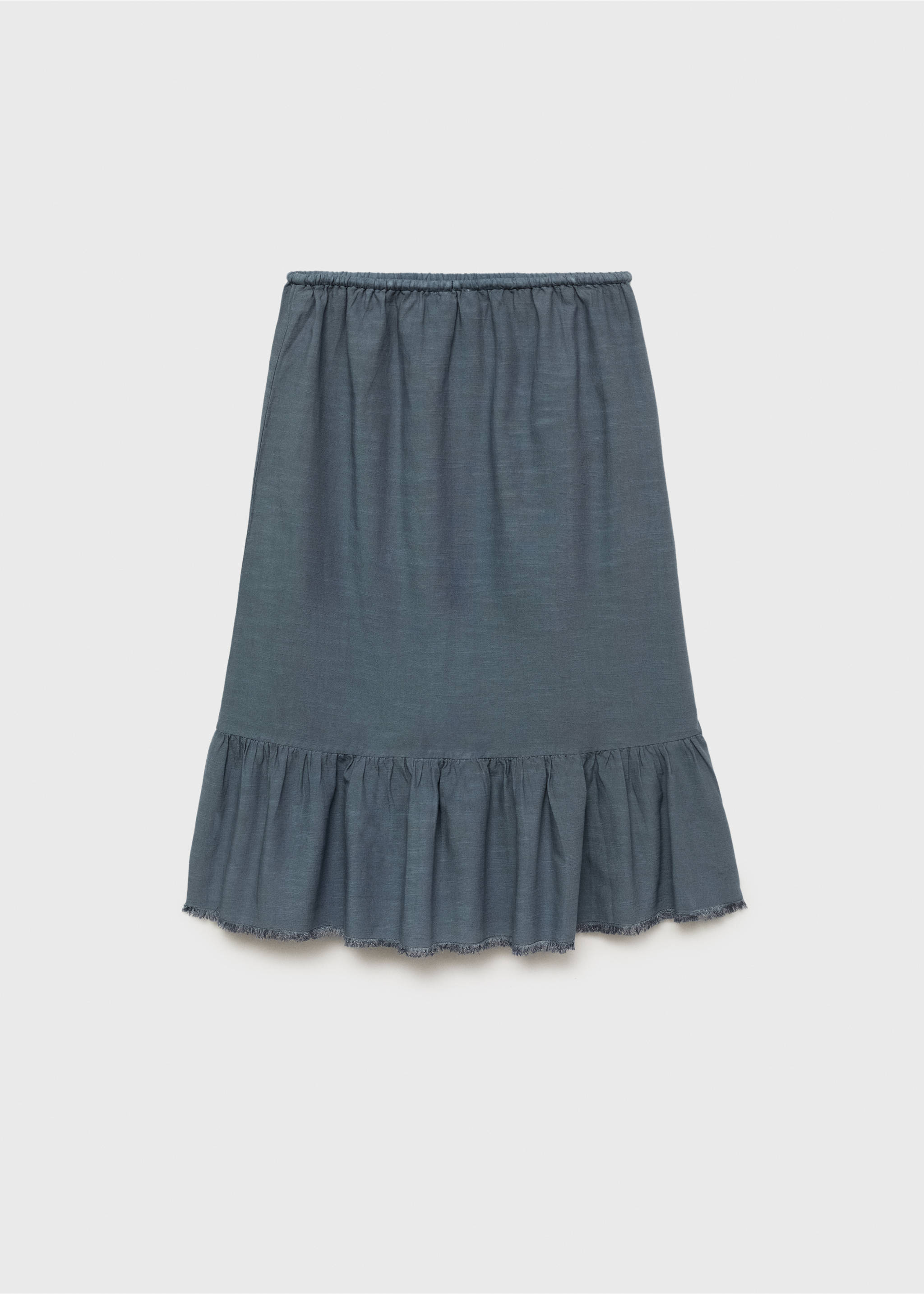 Ruffled long skirt - Reverse of the article, Blue. Ref: 87097700-00.