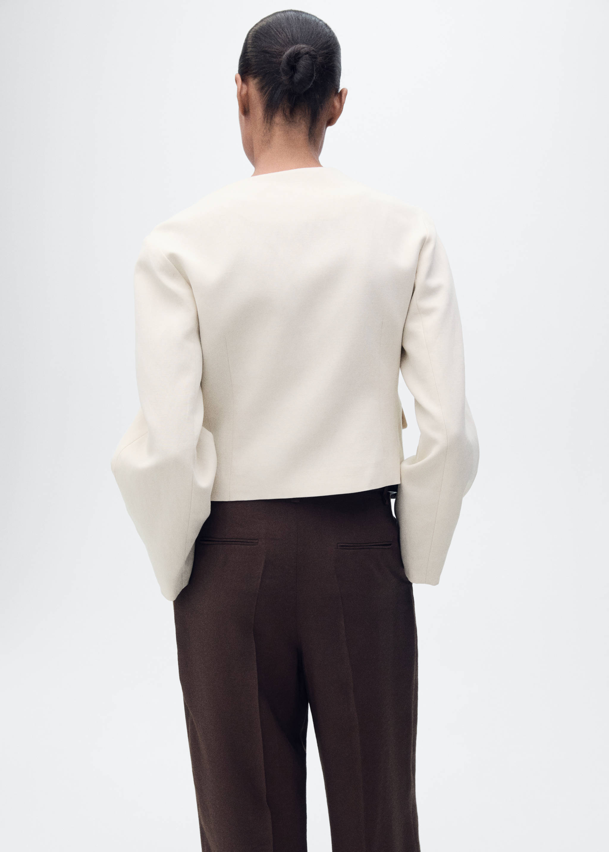 Linen-blend jacket with buttons - Reverse of the article