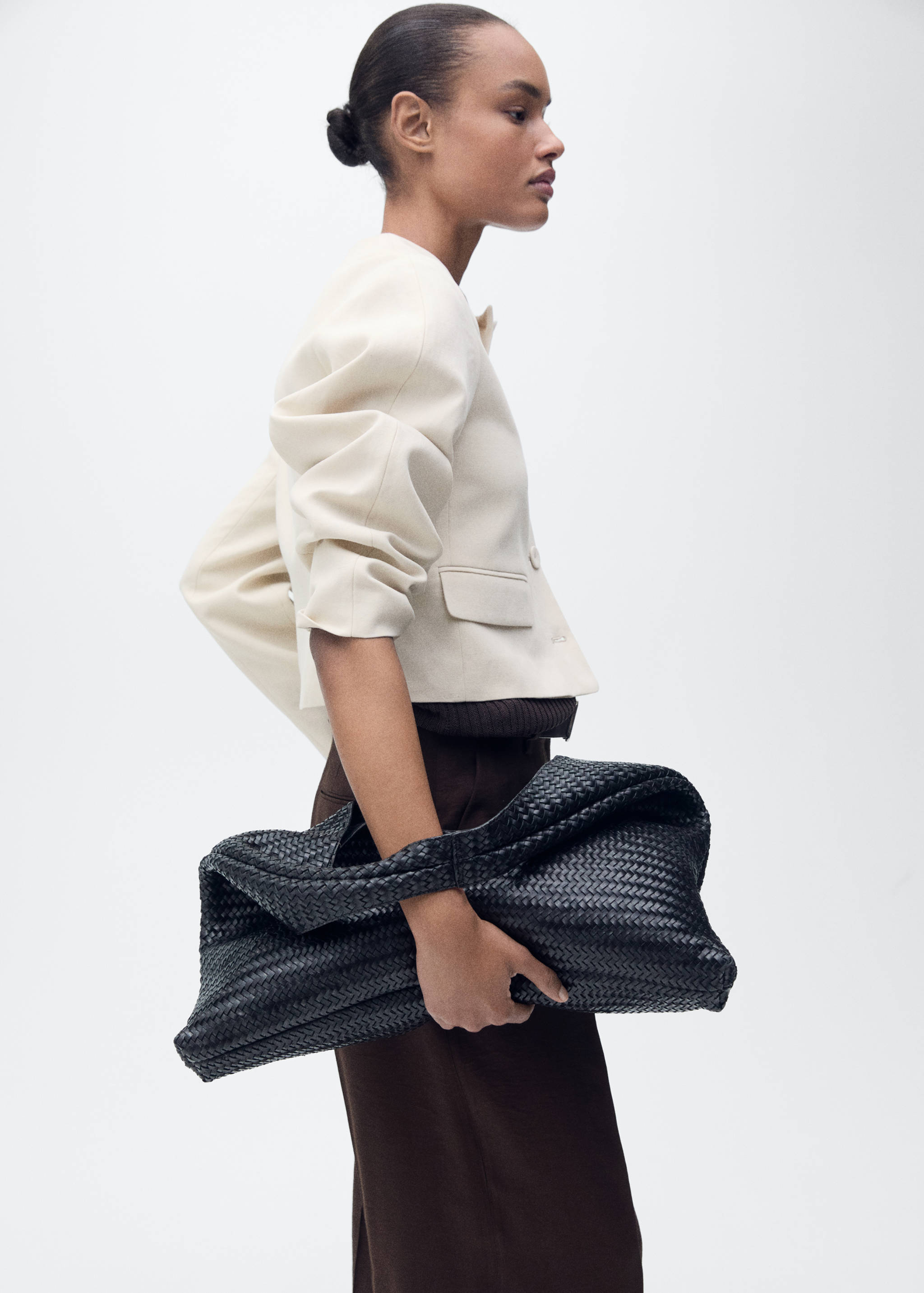 Linen-blend jacket with buttons - Details of the article 2