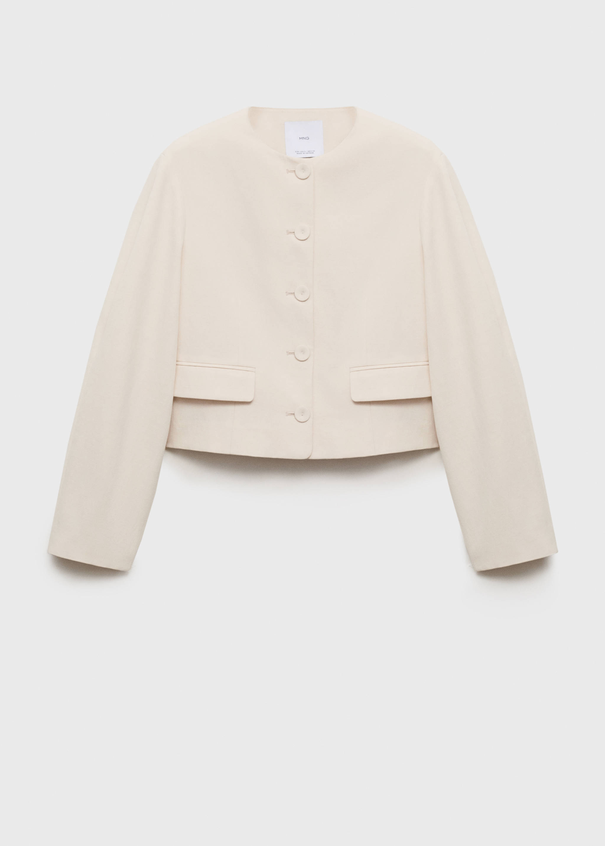 Linen-blend jacket with buttons - Article without model