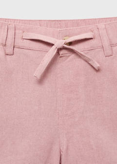 Linen cotton bermuda shorts — Pastel Pink 2