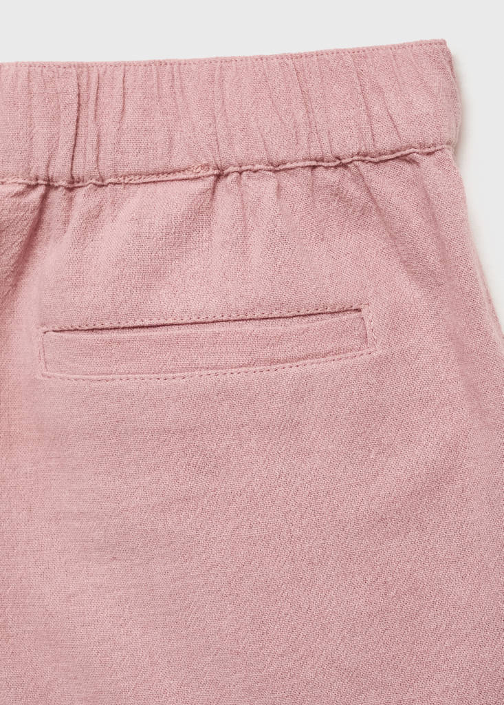 Linen cotton bermuda shorts — Pastel Pink