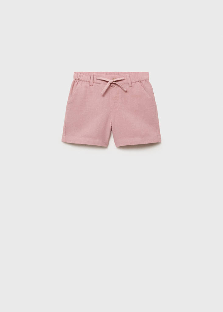 Linen cotton bermuda shorts — Pastel Pink